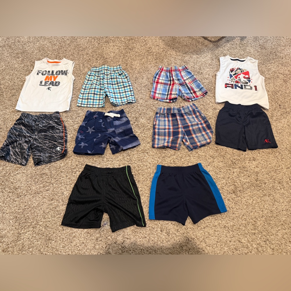 Place Plaid Shorts in Blue, Red, White